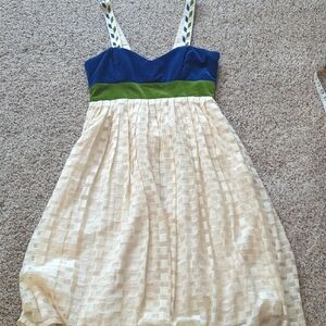 Anthropologie Blue and Green Midi Dress By Madchen 8